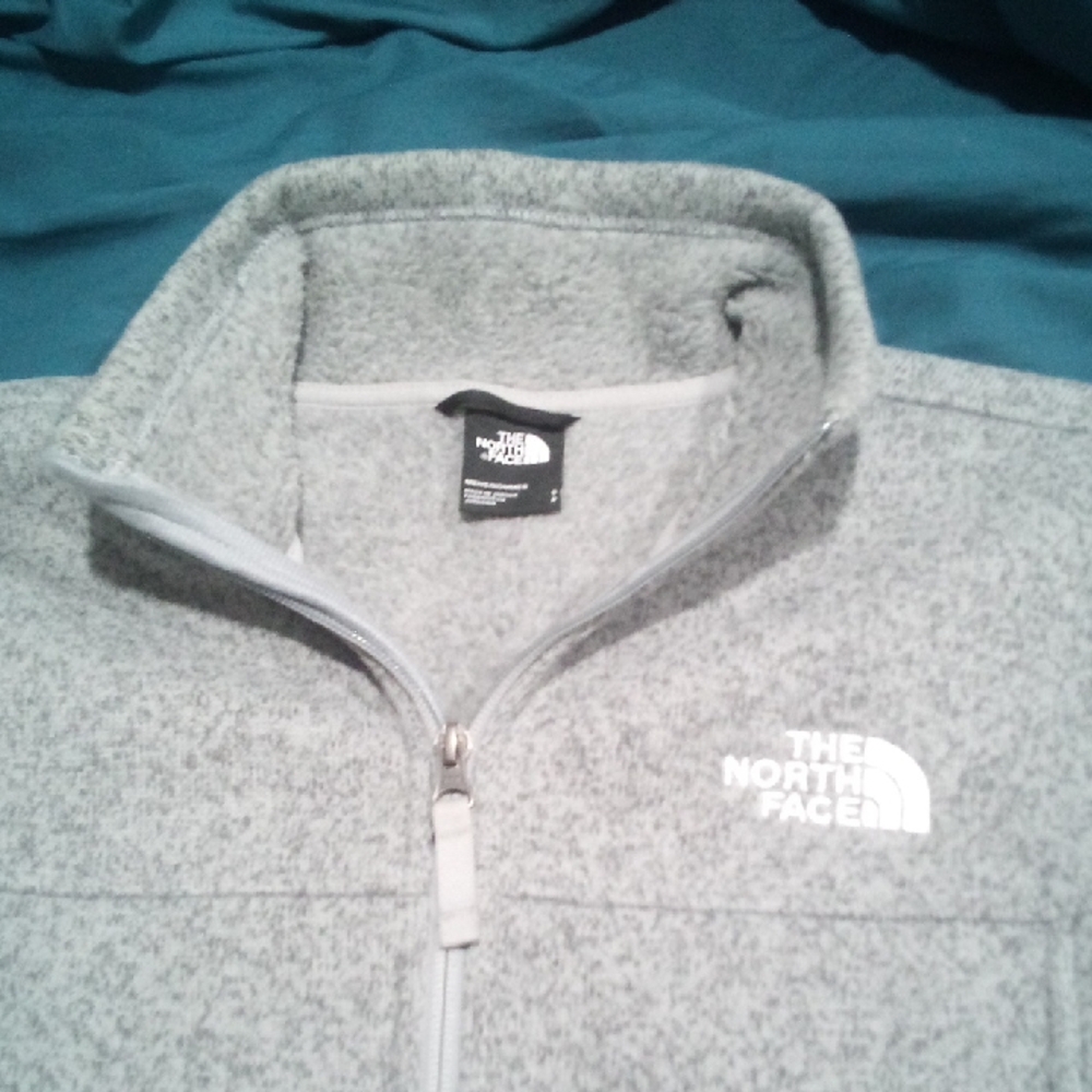 The North Face Light Gray Full-Zip Fleece